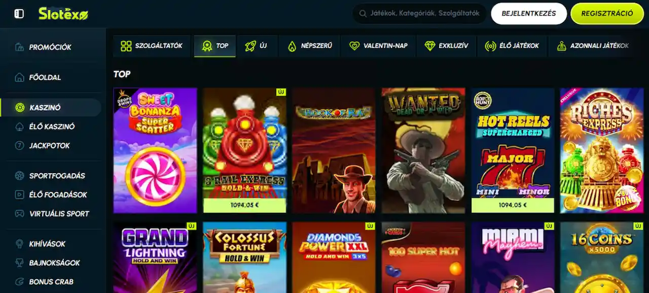 Slotexo Casino - nyerőgépek és kaszinójátékok