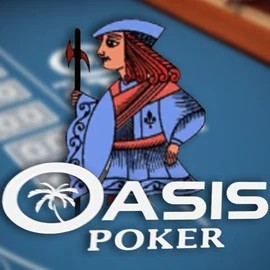 Official Poker logo: Oasis Poker by Nucleus Gaming at Slotexo Casino