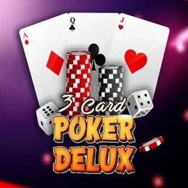 Three Card Poker Delux slot logo by Urgent Games at Slotexo Casino